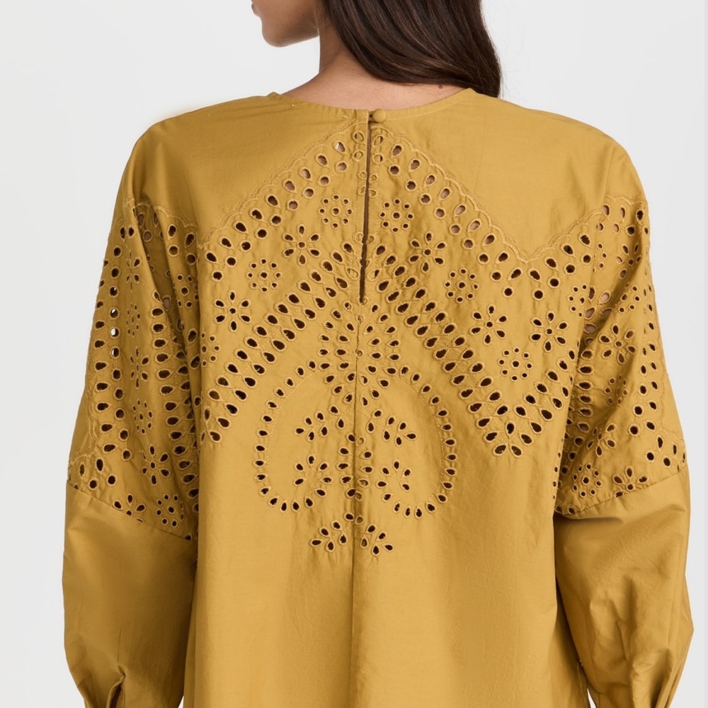 Rachel Comey Mustard Eyelet Top